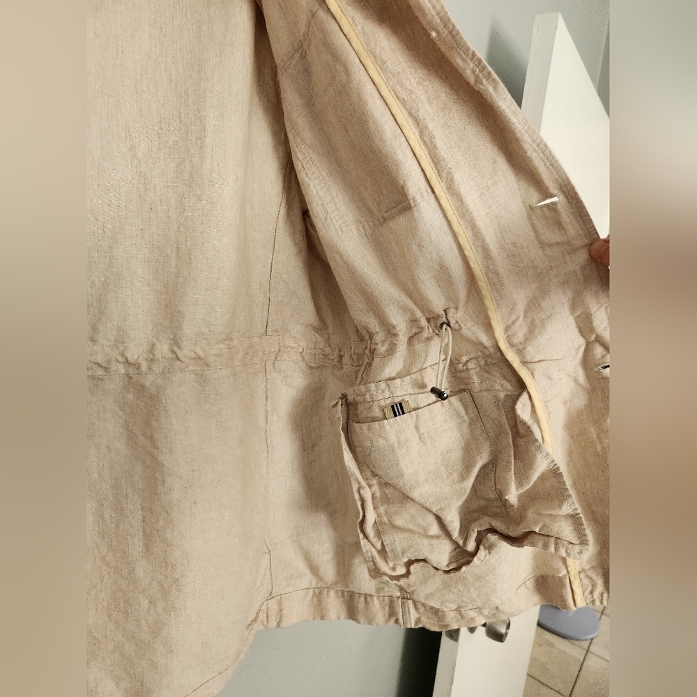 Bugatchi Linen Cotton Blend Cargo Lightweight Buttonfront Shirt Jacket XXL - Picture 5 of 7